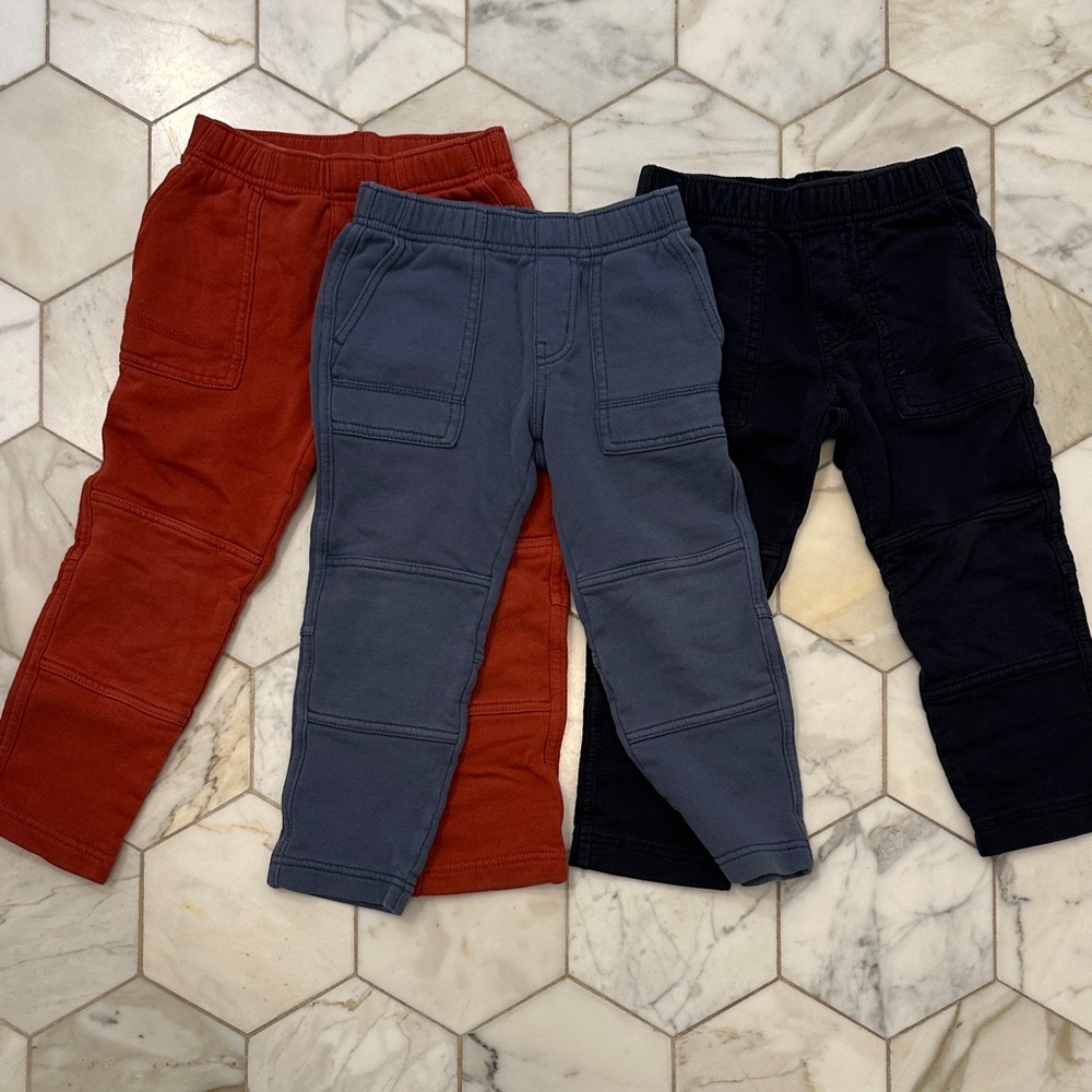Tea Collection Playwear Pants Set of 3 - Rust, Slate, Navy